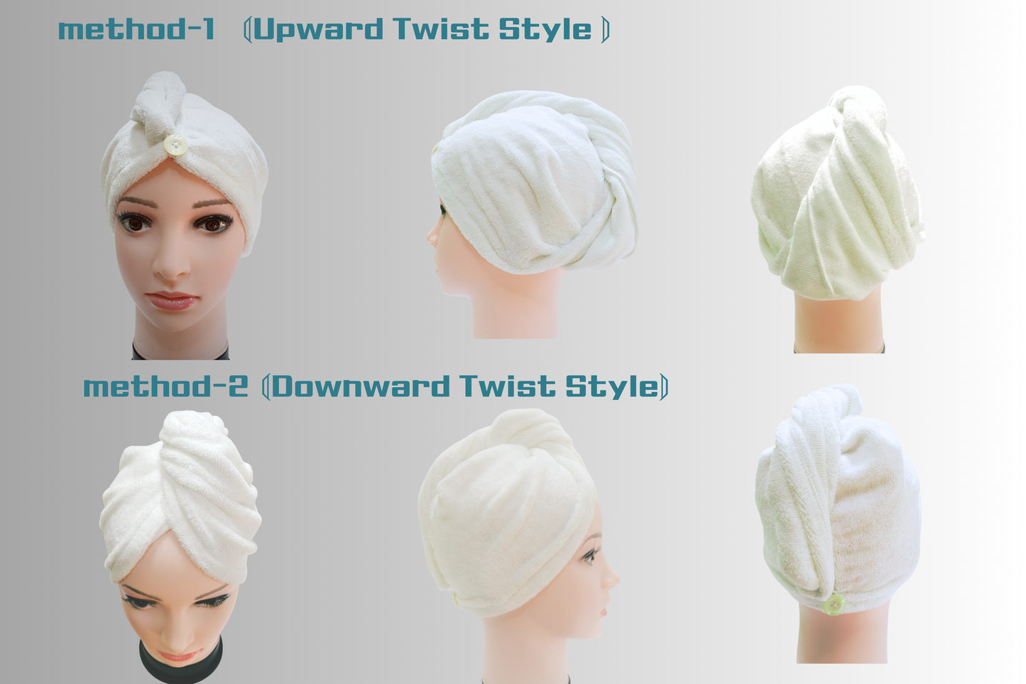 2 of Hair Turban - Super Absorbent Microfiber turban towel ‖ No Rubbing. Less Damage. Healthier Hair.