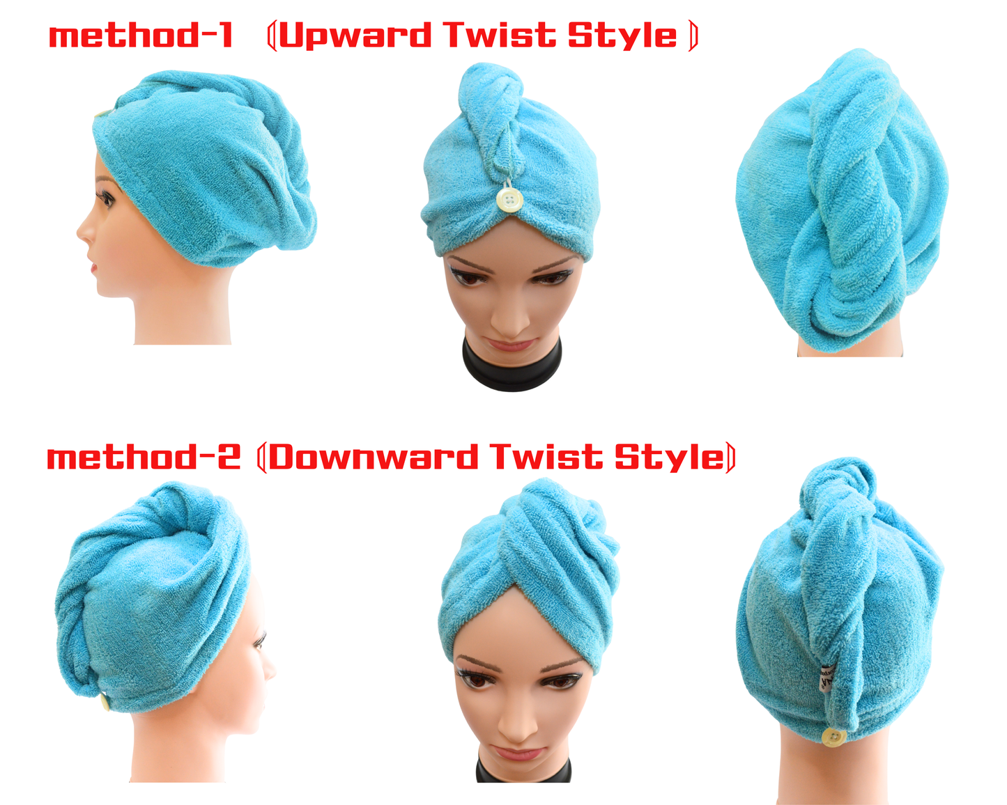 2 of Hair Turban - Super Absorbent Microfiber turban towel ‖ No Rubbing. Less Damage. Healthier Hair.