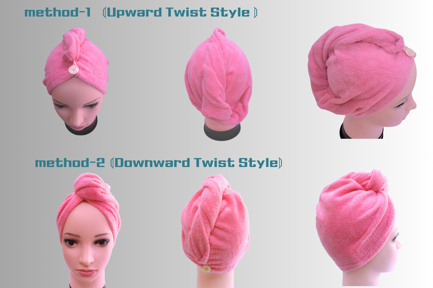 2 of Hair Turban - Super Absorbent Microfiber turban towel ‖ No Rubbing. Less Damage. Healthier Hair.