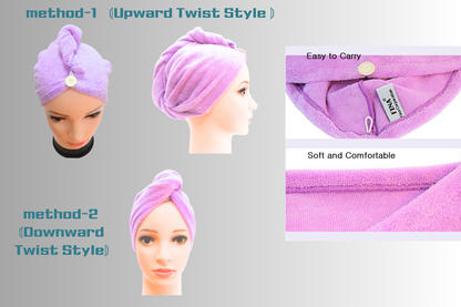 2 of Hair Turban - Super Absorbent Microfiber turban towel ‖ No Rubbing. Less Damage. Healthier Hair.