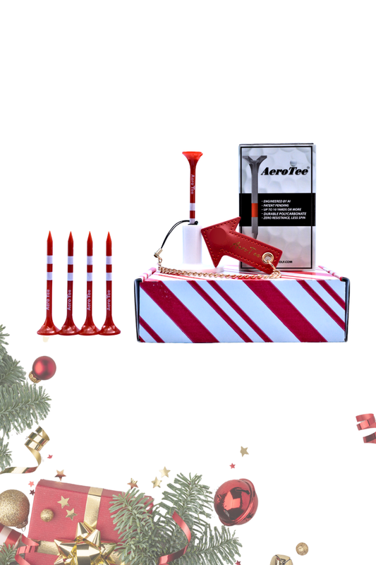 Perfect Gift for Golfers⁕ Premium Golf Gift Set – Distance Tees + Anti-Lost tee Holder + Practice Tee Stand