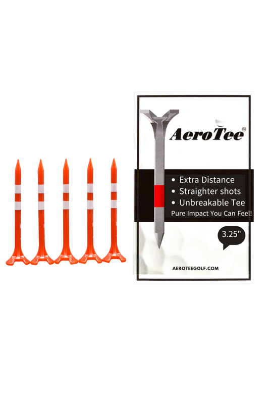 Aero Tee : AI- Engineered and Designed with AI - Patented USGA Approved Equipment Brand - 5 of 3.25" golf tees in a box / RED