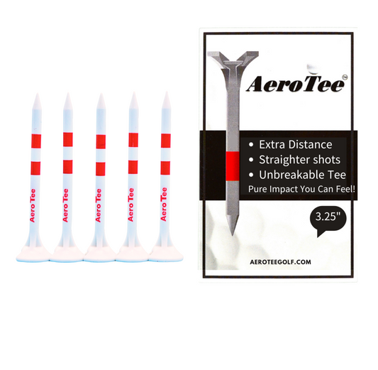 Aero Golf Tee-Unbreakable Power Plastic Golf Tee | More Distance | straight Shots | Patented & USGA Approved - 4 Boxes (5 of 3.25" tees in a box / White )-$7.99 per box
