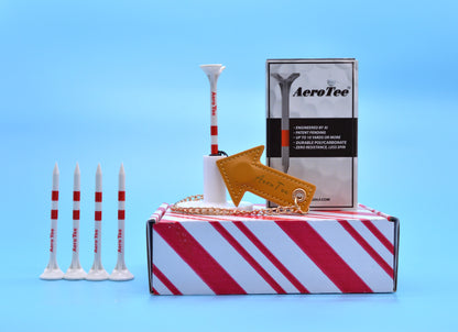 Perfect Gift for Golfers⁕ Premium Golf Gift Set – Distance Tees + Anti-Lost tee Holder + Practice Tee Stand