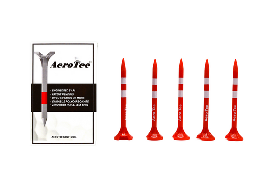 Aero Tee :   AI-Engineered and Designed with AI - Patented USGA Approved Equipment Brand - 2.75"/ RED