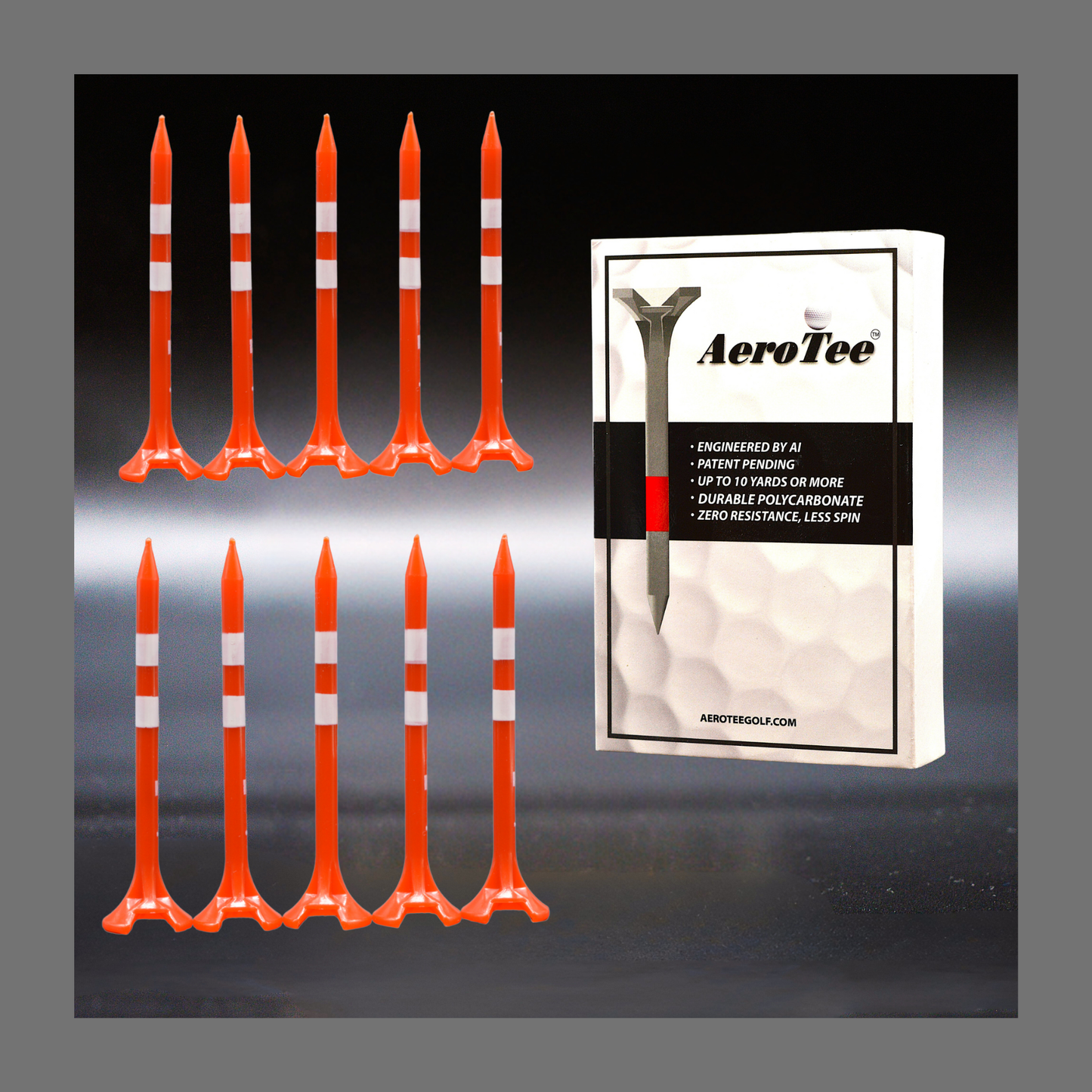 Reuseable & Unbreakable Plastic Golf Tee ‖ Reduced Friction. Perfect Strike ‖ USGA Approved & Patented in USA(5 or 10 tees)