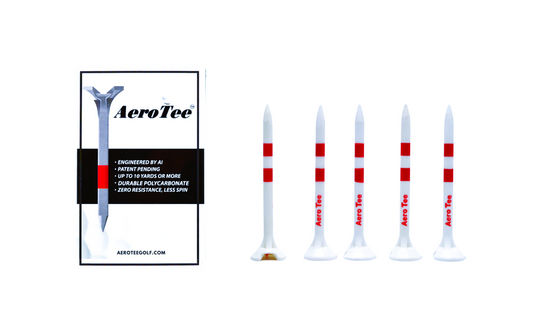 Aero Tee : AI- Engineered and Designed with AI - Patented USGA Approved Equipment Brand / 3.25"-White