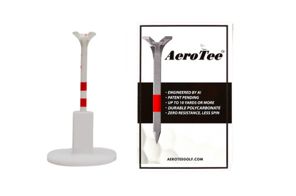 Aero Golf Tee- Engineered and Designed with AI - Patented USGA Approved Equipment Brand - 4 Boxes (5 of 3.25" tees in a box / White )-$7.99 per box
