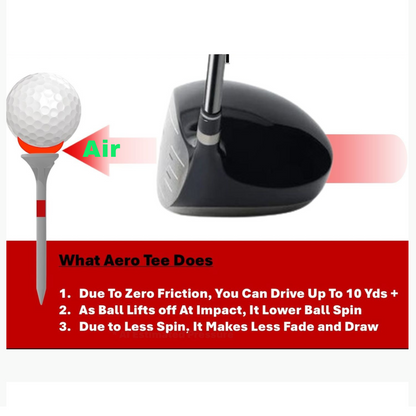 Aero Tee : AI- Engineered and Designed with AI - Patented USGA Approved Equipment Brand - 5 of 3.25" golf tees in a box / RED