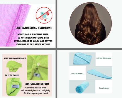 2 of Hair Turban - Super Absorbent Microfiber turban towel ‖ No Rubbing. Less Damage. Healthier Hair.