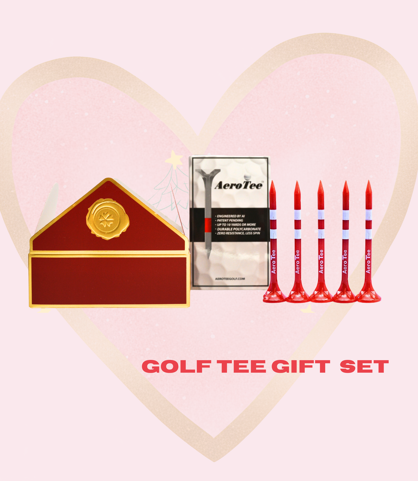 Perfect Gift for Golfers ⁕ Premium Golf Gift Set – farther & straighter Tees, Anti-Lost tee Holder, Practice Tee Stand and brush-textered Towel