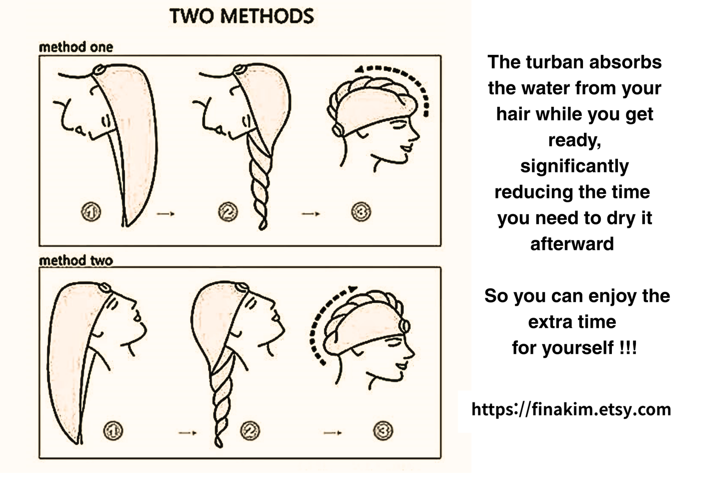 2 of Hair Turban - Super Absorbent Microfiber turban towel ‖ No Rubbing. Less Damage. Healthier Hair.