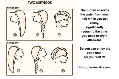 2 of Hair Turban - Super Absorbent Microfiber turban towel ‖ No Rubbing. Less Damage. Healthier Hair.